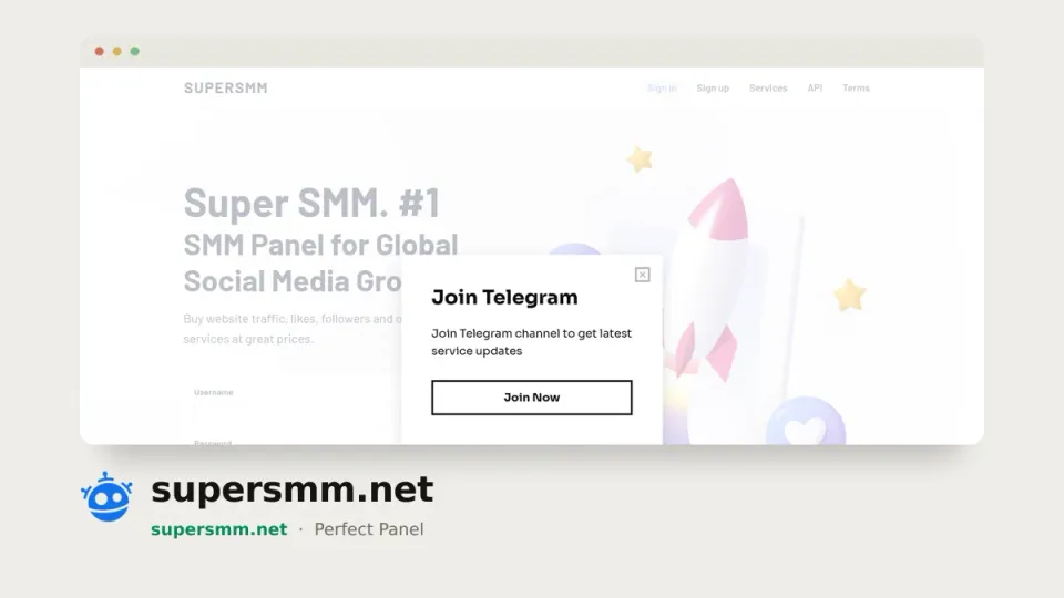 supersmm.net homepage — #40 most popular SMM panel of 2026 by real orders